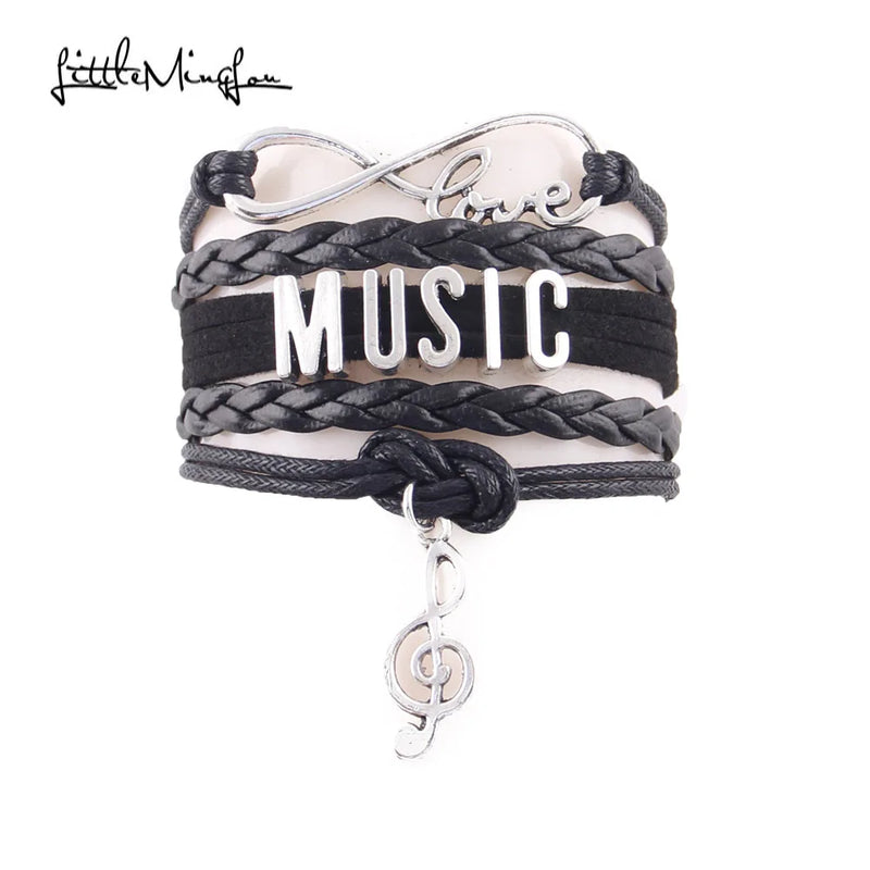 Pulseira LITTLE MINGLOU Feminina Musical em Couro