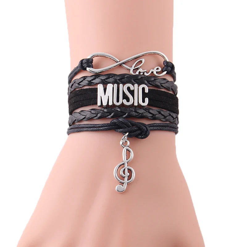 Pulseira LITTLE MINGLOU Feminina Musical em Couro