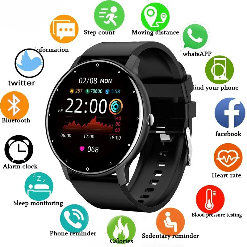 Smartwatch LIGE de 1,28 Polegadas Compatível com Android e IOS